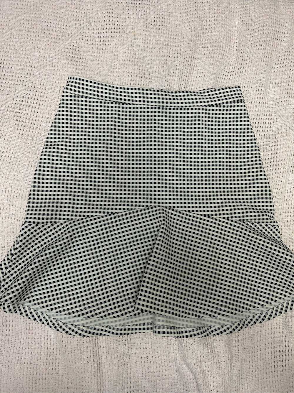 Banana Republic Black & White Gingham Flared Hem Skirt